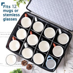 Fine China Storage Containers Hard Shell – 5 Piece Dish Storage Containers, Quilted And Stackable Mug Storage And Plate Storage Containers, Dish Organizer With Dividers For Moving And Seasonal Storage