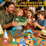 8-Piece Take Apart Dinosaur Building Kit with Toy Drill for Kids Ages 3+