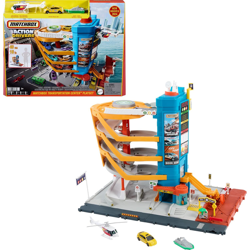 Matchbox Toy Vehicles & Playset, Transportation Center with 5 Levels, Kid-
