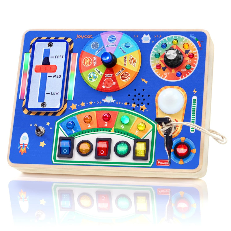 Busy Board with Led Light, Montessori Toys for 1 2 3 4 Year Old Boys and Gi