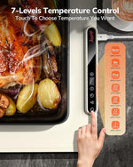 Electric Warming Tray with 7 Adjustable Temperature, Laudlife Foldable Food Warmer for Parties with Child Lock, Fast Heating Plate for Buffet, Family Gathering, Sabbath, Holiday, Countertop, Beige