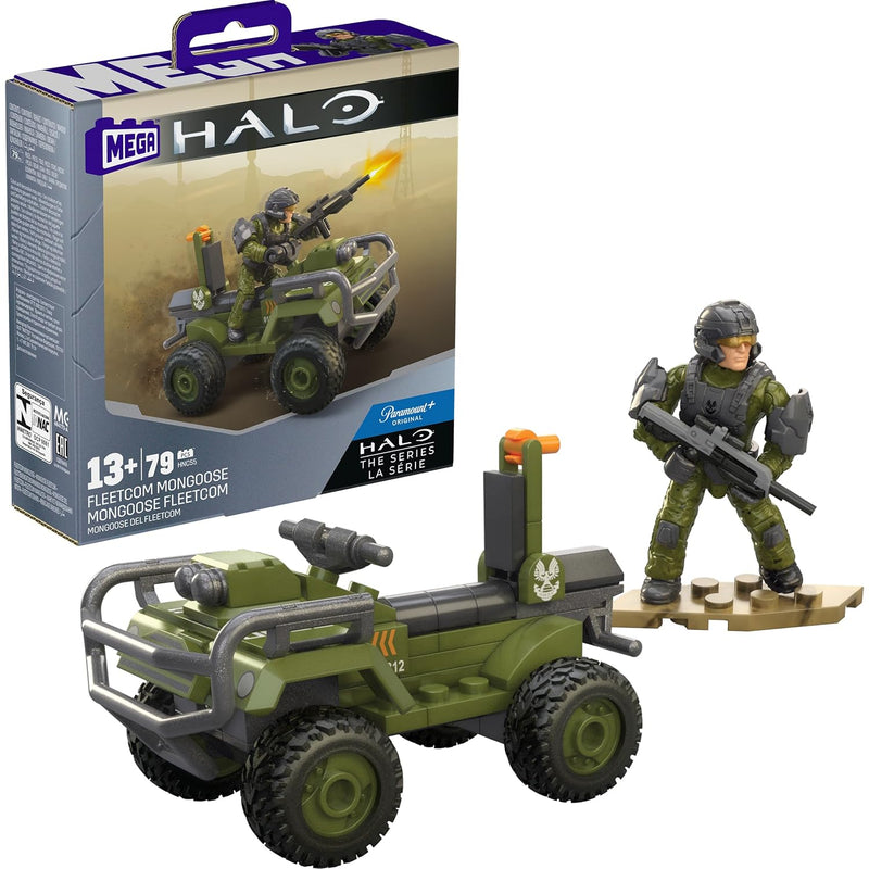Halo The Series Atv Building Toys Set, Fleetcom Mongoose Vehicle With 79 Pi