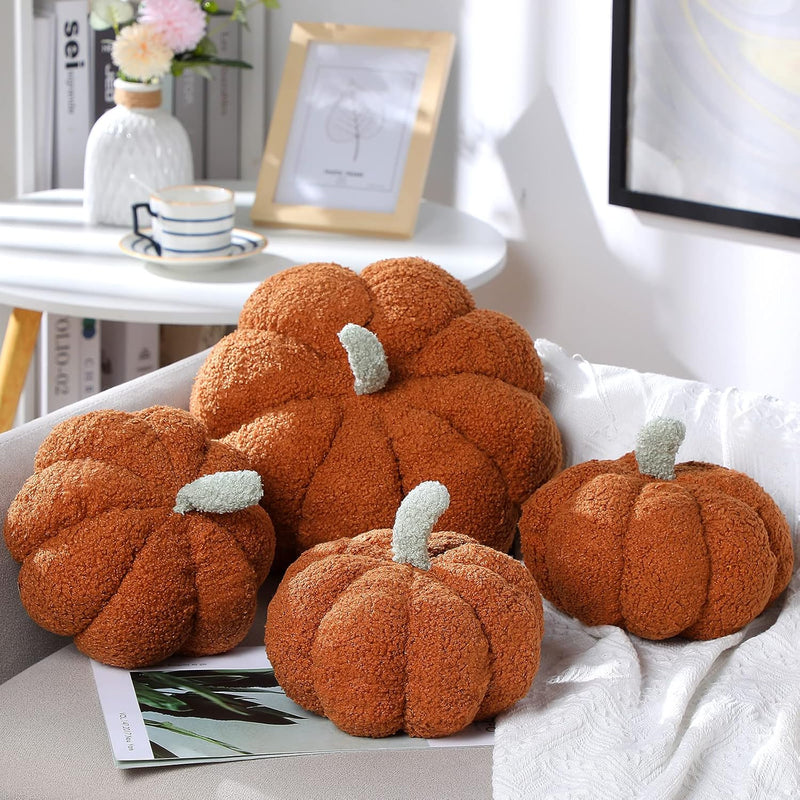 4 Pcs Pumpkin Throw Pillow Cushion 3D Thanksgiving Pumpkin Pillow Halloween Sh