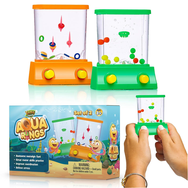 YoYa Toys Handheld Games - Miniature Aqua Arcade Set with Fish Ring Toss &