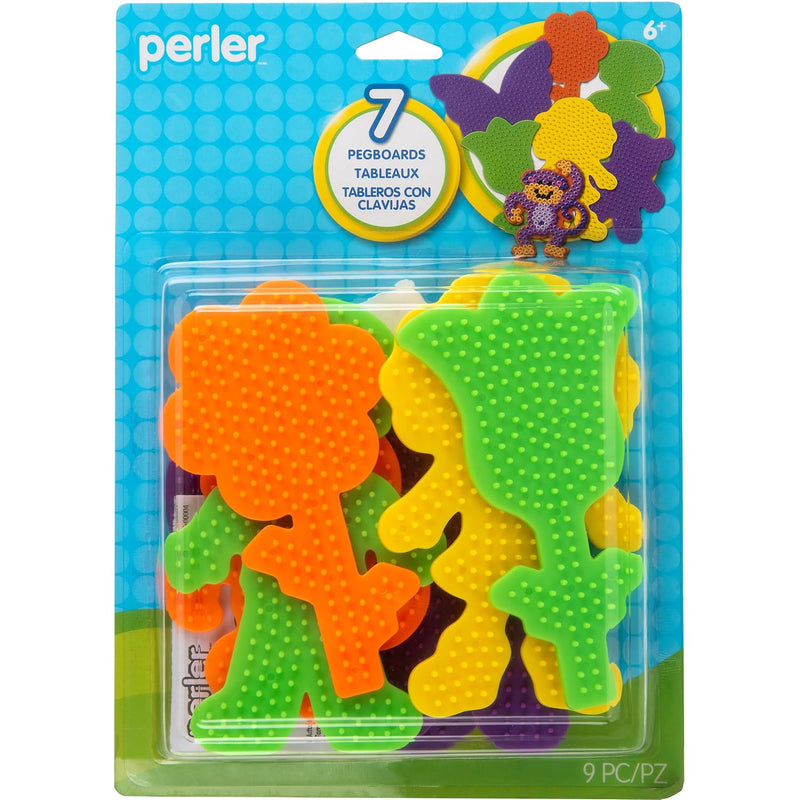 7-Pack Multicolor Pegboards for Arts & Crafts, Animal & Flower Shapes