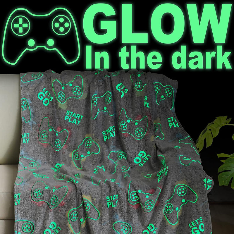 Glow In The Dark Blanket Game Controller Throw Gamer Gift Toys For Kids Boys T