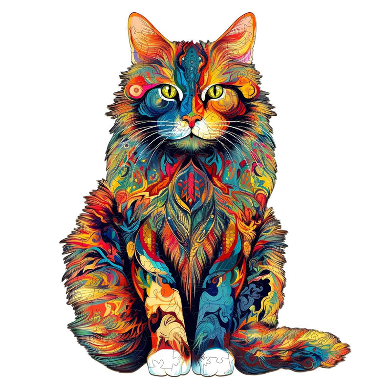 Wooden Puzzle For Adults, Cat Wooden Jigsaw Puzzles For Adults, Unique Anim