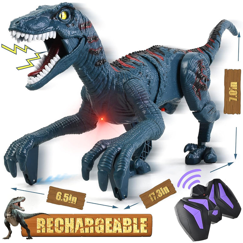 Remote Control Dinosaur Toys Kids Jurassic Velociraptor Toys Imitates Walking
