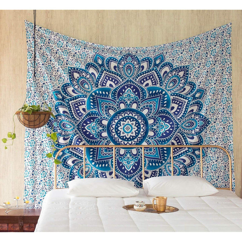 Hippie Mandala Tapestry Wall Hanging - Indian Hippy Bohemian Ombre Dorm Bedroo