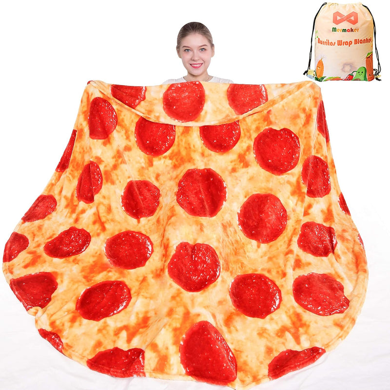 Pizzas Blanket 2.0 Double Sided 60 Inches, Novelty Realistic Pizzas Food Blank