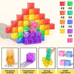 45-Piece Transparent Magnetic Building Cubes for Kids Ages 3+