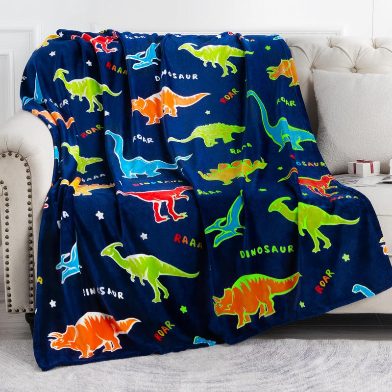 Dinosaur Gifts Toys For Boys Girls - Glow In The Dark Dino Blanket Best Christ