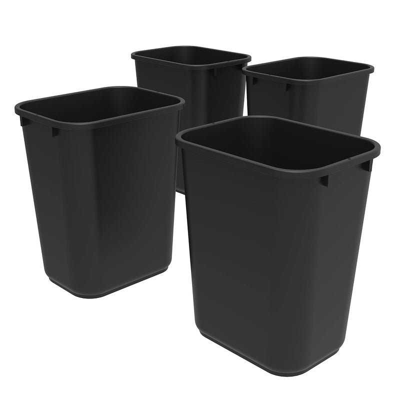 Large/Tall Waste Basket, 15.5 X 11 X 20.75 Inches, Black, Case Of 4 (00700C04C)