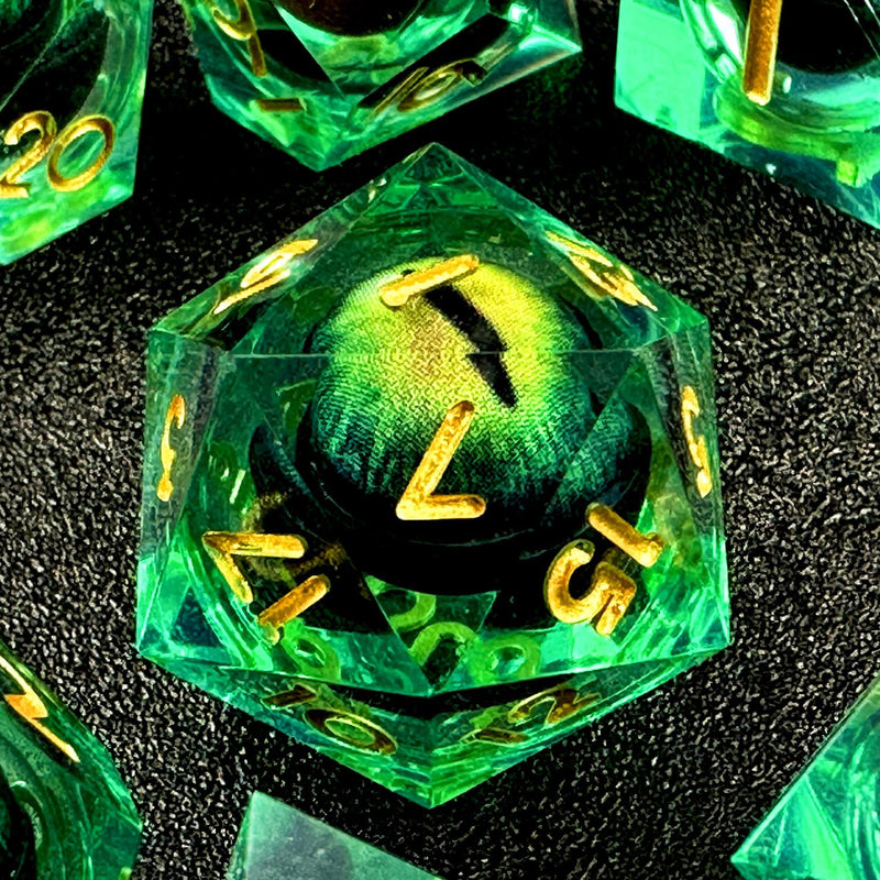 Dnd Resin Dice Beholder'S Dragon Eye Dice Liquid Core Dice Set With Gift Dr