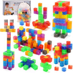 Transparent Rainbow Magnetic Building Cubes for Kids Ages 4-8