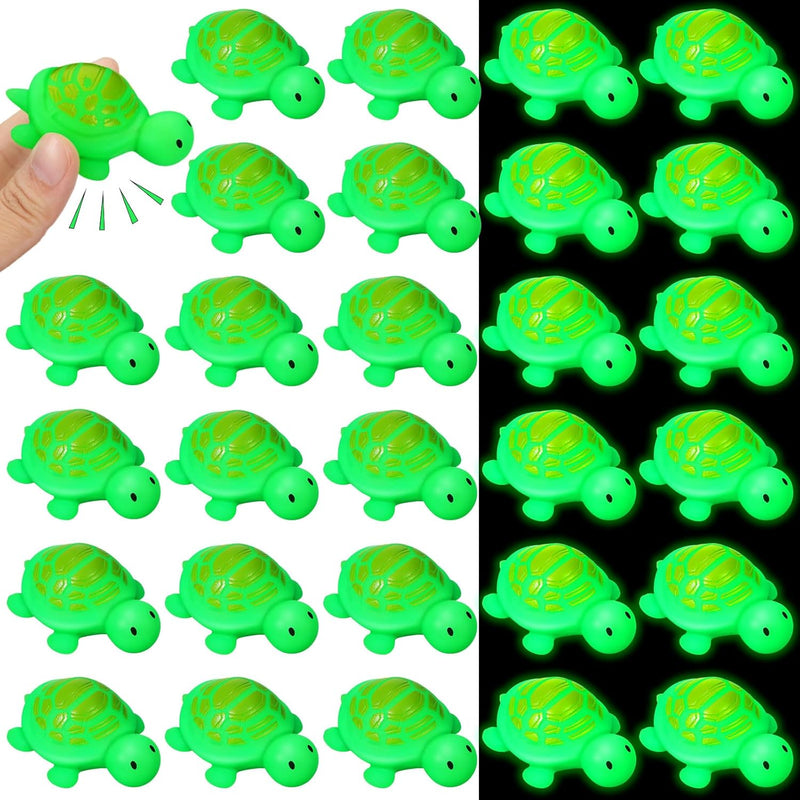30 Pcs Turtle Rubber Bath Toys Glow In The Dark For Beach Pool Shower Play