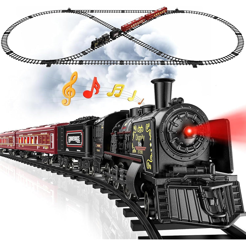 Train Set, Train Toys With Luxury Tracks, Metal Toy Train Glowing Passenger