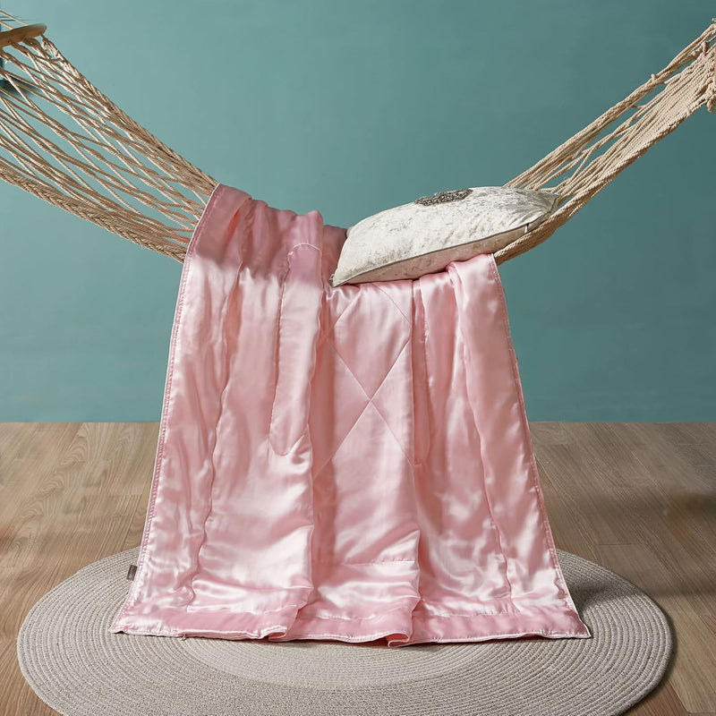 Pure Silk Throw Blanket, 100% Mulberry Silk Inside And Outside, Pure Silk Blan