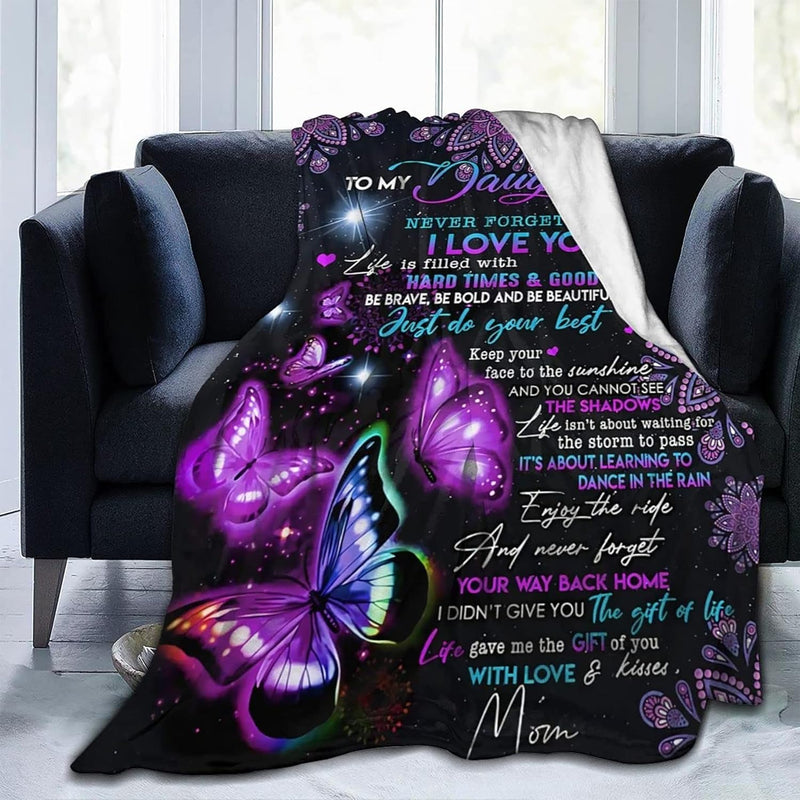Daughter Blanket, Daughter Birthday Gifts From Mom - Extra Large Soft Throw Bl