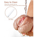 3 In 1 Pocket Pussy Male Masturbator, Adult Sex Toys With 3D Textured Vagina & Tight Anus & Drying Stick, Sex Doll Male Blowjob Stroker With Real Mouth Tongue For Man Masturbation Pleasure(Wheat)