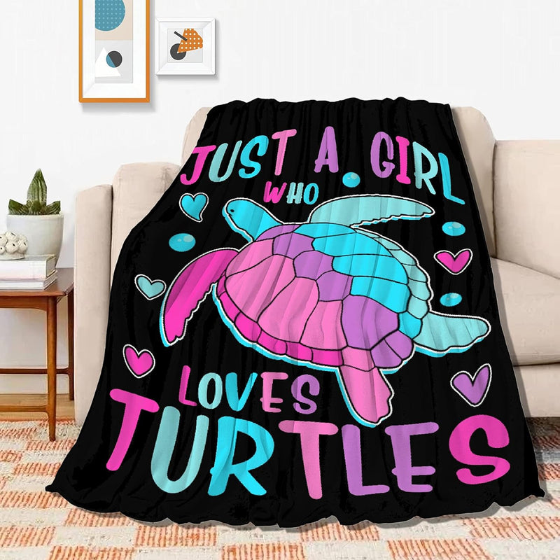 Sea Turtle Blanket Just Girl Who Loves Turtles Soft Blankets And Throws Flanne