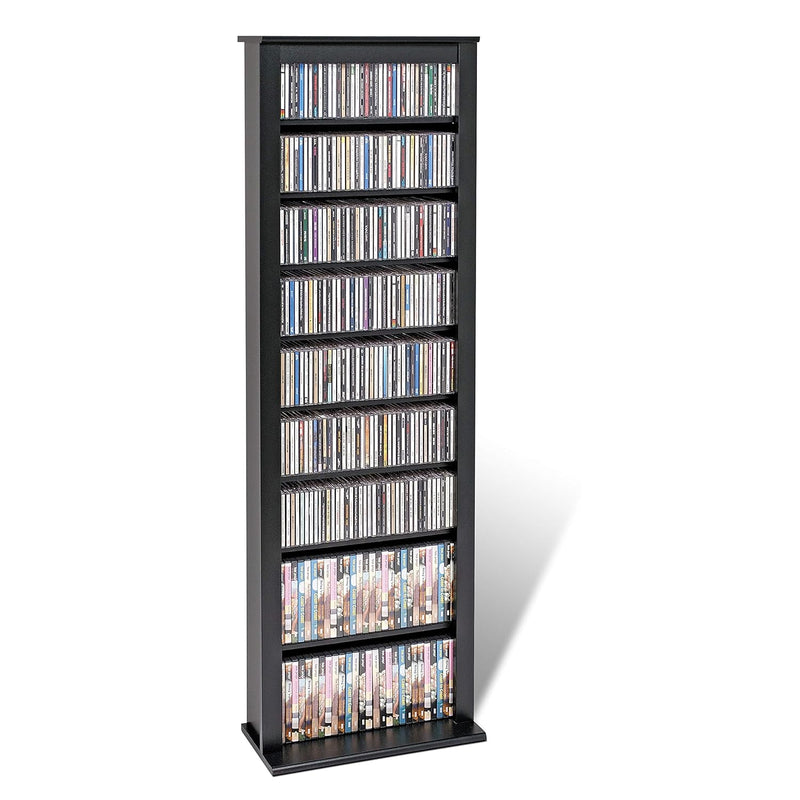 Slim Barrister Tower Storage Cabinet, Black