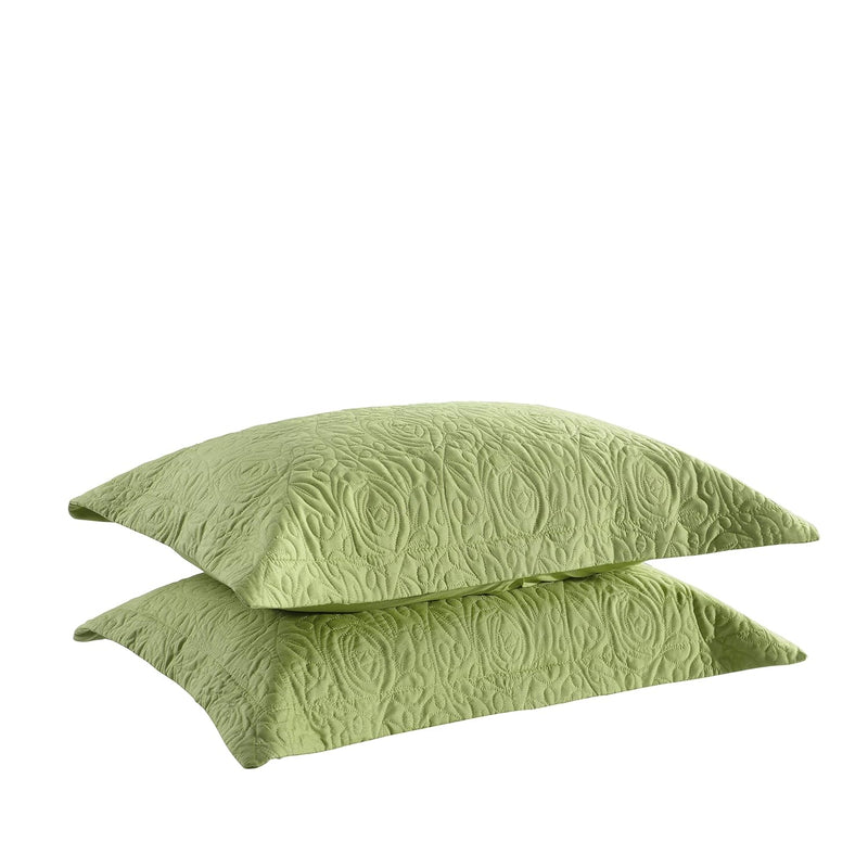 2-Piece Embroidered Pillow Shams, Queen Decorative Microfiber Pillow Shams Set