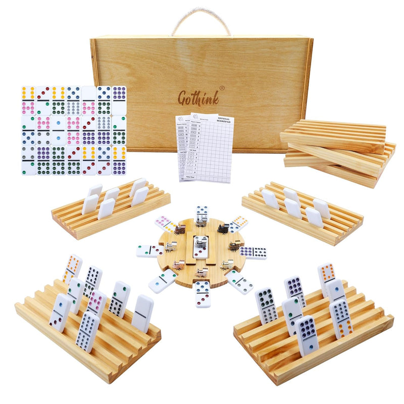 Mexican Train Dominoes Set, 91 Tiles Double 12 Dominos Set for Adults and F