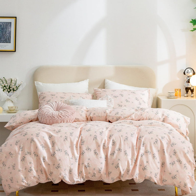 Duvet Cover King Floral, Brushed Microfiber 3 Pieces Floral Bedding Set King,