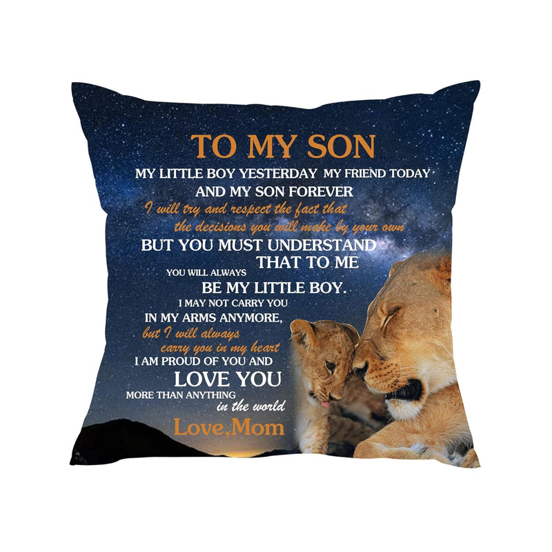 To My Son Pillowcase Gift,Funny Son Throw Pillow Cover For Birthday Christmas