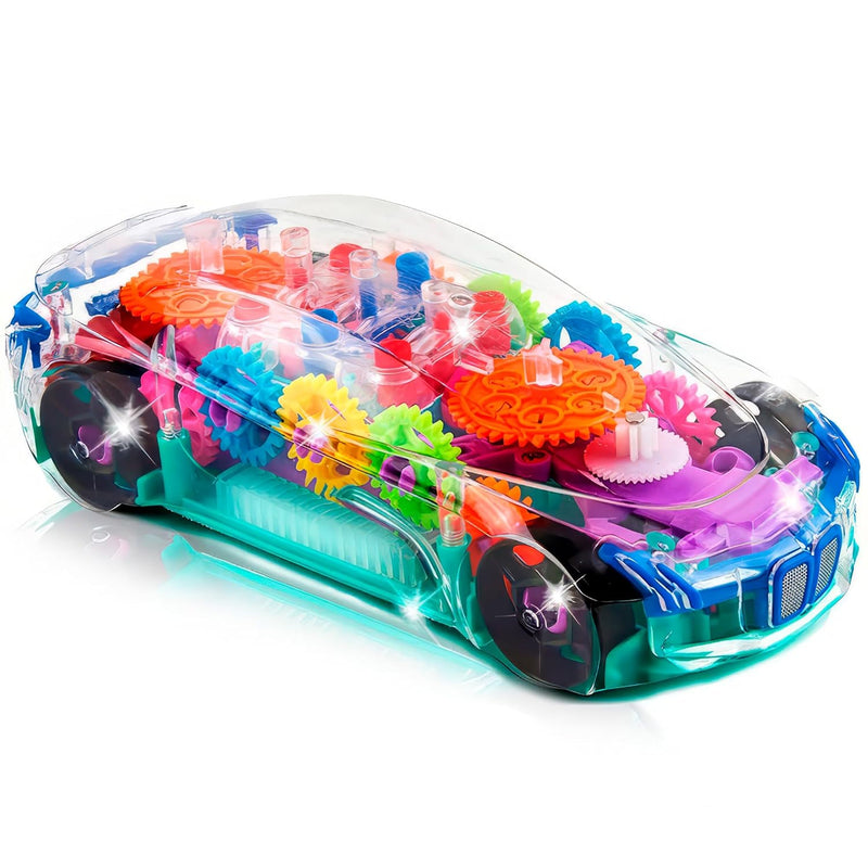 ArtCreativity Light Up Transparent Sensory Car Toy for Kids, 1PC, Bump and