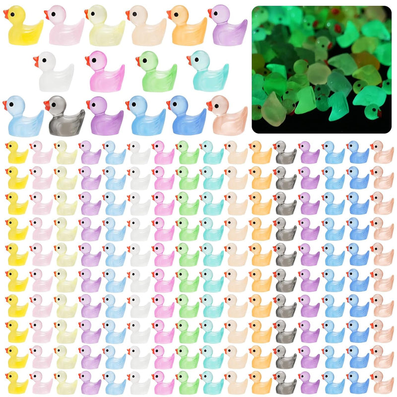 240Pcs Luminous Mini Resin Ducks,Tiny Ducks Glow In The Dark,Little Ducks,S