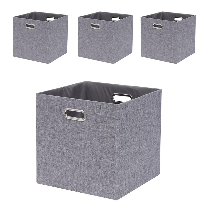 Collapsible Organization Basket Fabric Foldable Box With Handles, 13X13 Cube Sto