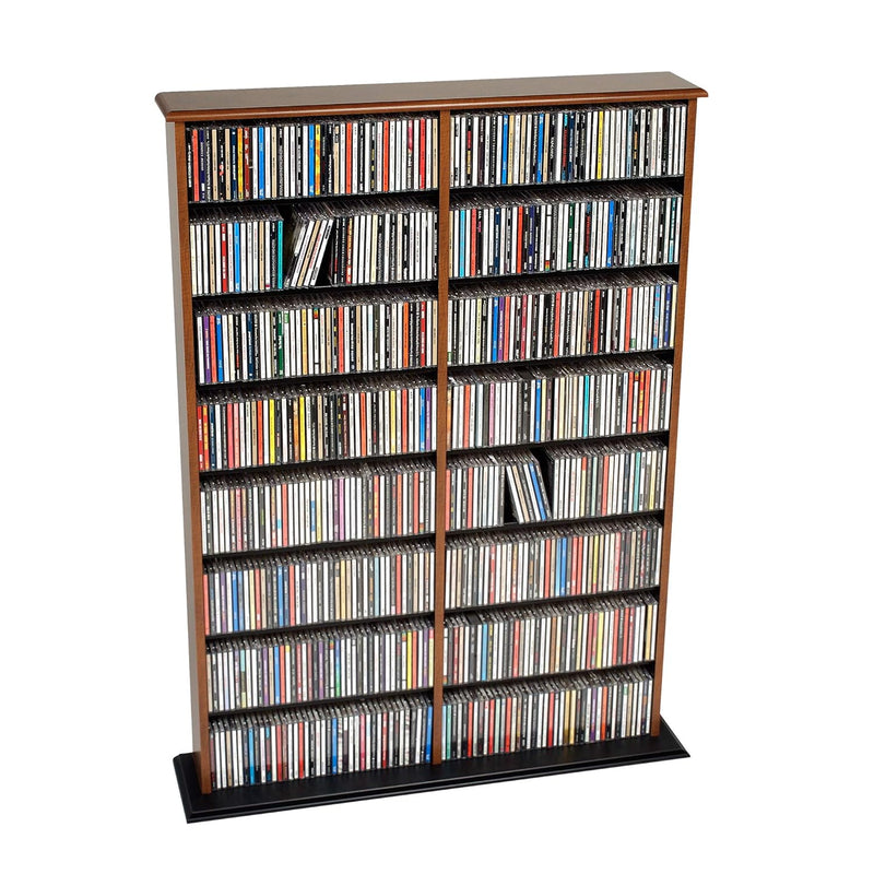 Cherry Double Width Wall Media (Dvd,Cd,Games) Storage Rack
