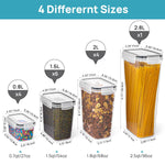 Airtight Food Storage Containers Set With Lids, 15Pcs Bpa Free Plastic Dry Food Canisters For Kitchen Pantry Organization And Storage, Dishwasher Safe,Include 24 Labels, Black
