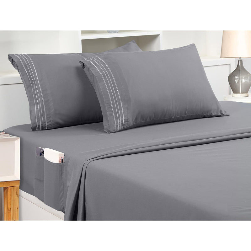 Queen Sheet Set – Soft Microfiber 4 Piece Luxury Bed Sheets With Deep Pockets