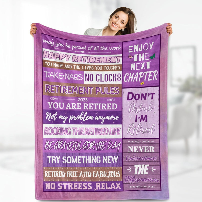 Retirement Blanket Gifts For Women Men - Coworker Farewell Leaving Best Retire