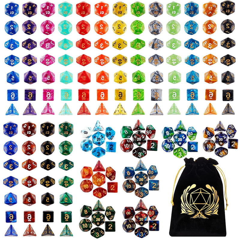 Dnd Dice Set, 25 X 7 (175 Pieces) Polyhedron Dice 25 Colors Dice For Dungeo