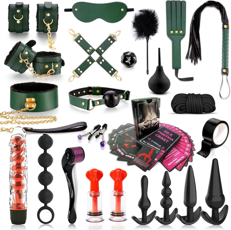 BDSM kit Sex Toys Bondage Restraints Set,Anal Butt Plug Toys and Adjus BlessMyBucket BDSM kit Sex Toys Bondage Restraints Set,Anal Butt Plug Toys and Adjus BlessMyBucket