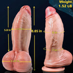 8 Inch Girth Huge Thick Silicone Dildo - 2.56" Diameter Realistic Big Giant Anal Dildo With Powerful Suction Cup, Extra Large Fat Wide Dual Density Dildos For Men And Women, Adult Sex Toys & Games