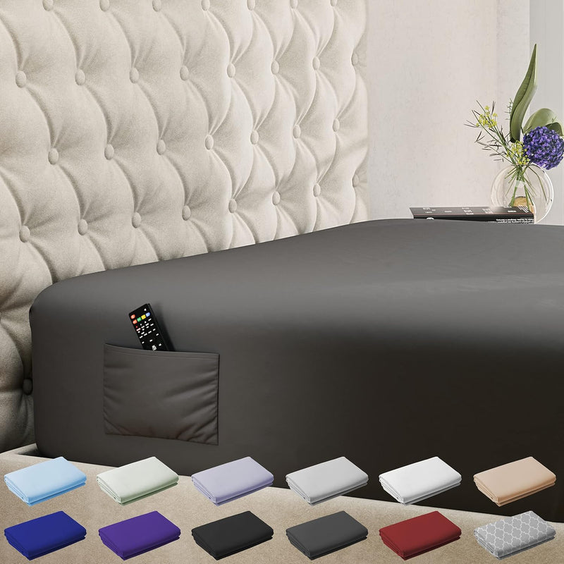 Queen Fitted Sheet - Extra Deep Pocket Fitted Sheet - Fits Up To 21 Inch Mattr