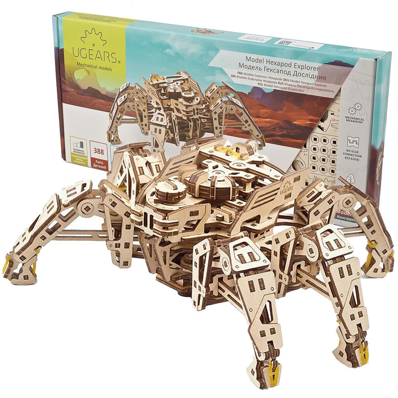 Hexapod Explorer 3D Puzzle Mechanical Spider Robot With Powerful Spring Motor