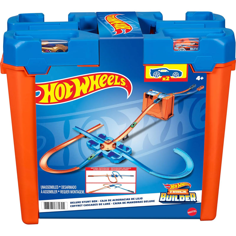Hot Wheels Track Builder Playset, Deluxe Stunt Box with 25 Component Parts