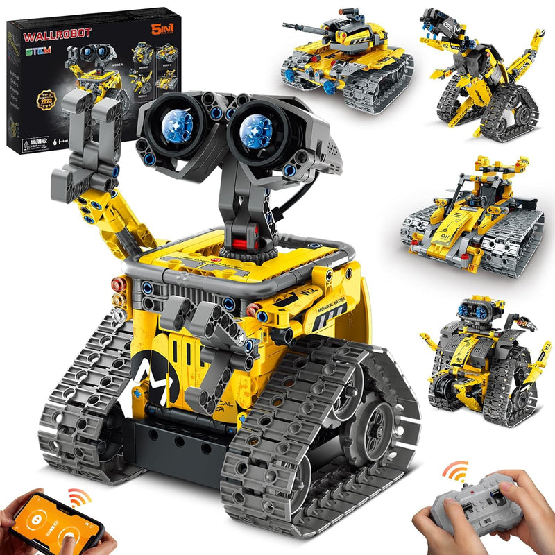 Stem Building Toys, Remote & App Controlled Creator 5In1 Wall Robot/Explore