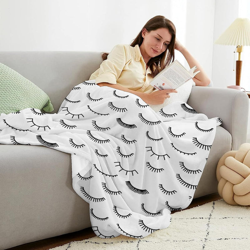 Lash Blanket Large Blanket 80"X 60" - Black Eyelash Blanket For Lash Room Deco