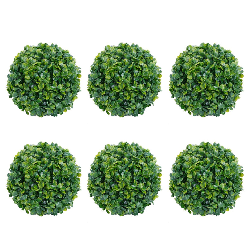 6 Pcs 7 Inch Artificial Plant Topiary Ball Outdoor Uv Resistant Faux Boxwood D