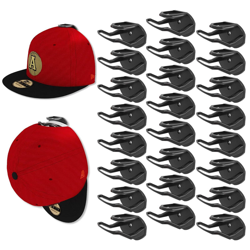 24 Pack Adhesive Hat Hooks For Wall, Strong Hat Rack For Baseball Caps, Minimali