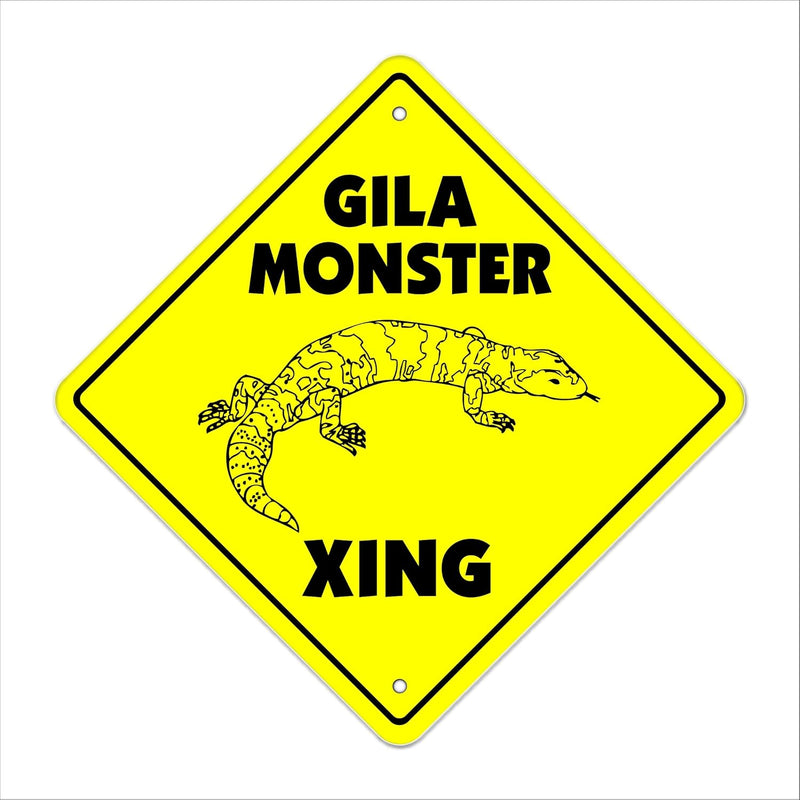 Gila Monster Crossing Sign Zone Xing | Indoor/Outdoor | 12" Tall Plastic Sign