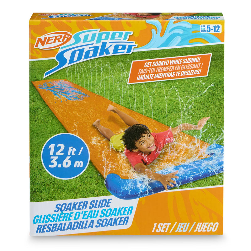 NERF Super Soaker Blast Water Slide – 12 Ft Kids Water Slide for Outdoor Su