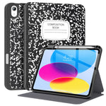 Case For Ipad 10Th Generation 10.9 Inch 2022 With Pencil Holder-[Multi Viewing Angles+Auto Wake/Sleep], Premium Folio Stand Case With Soft Tpu Back Cover For Ipad 10Th Gen 2022-Book